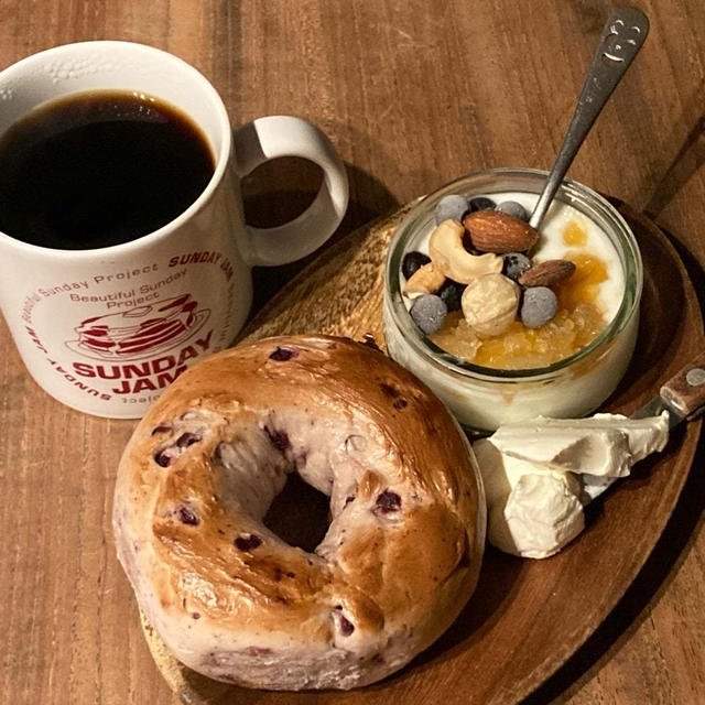 COSTCOクランベリーブルーベリーベーグル♪