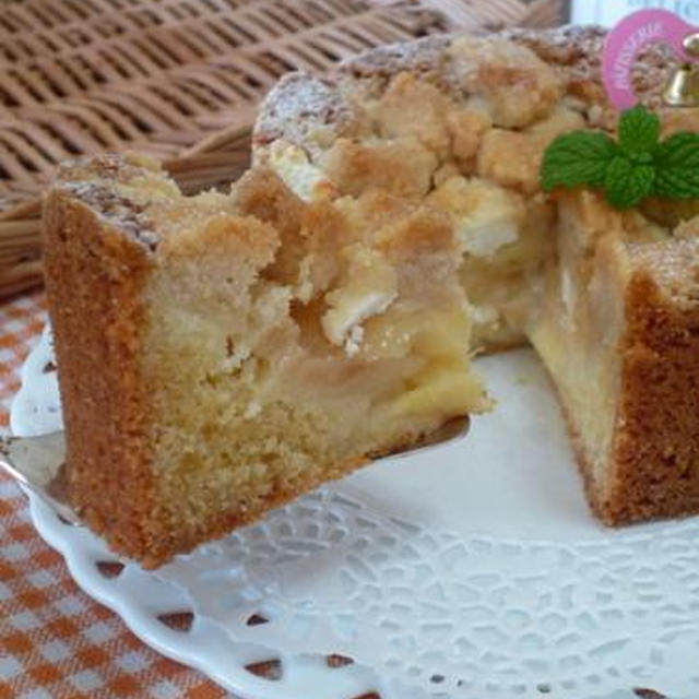 米粉でサクサククランブル リンゴケーキ！！