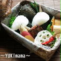 ほっけの塩麹ガーリック漬けムニエルとかき揚げのお弁当 by YUKImamaさん