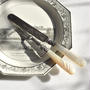 【1299】マザーオブパール　とても素敵な デザート用 ナイフ＆フォーク 