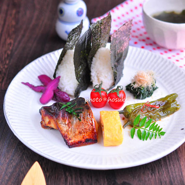 「鰆の味噌漬けとおにぎり」