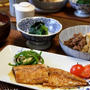 さばのかば焼き と ごぼう入り肉豆腐。