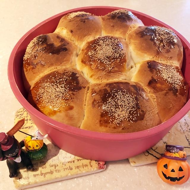 【レシピ】かぼちゃあんのちぎりパン