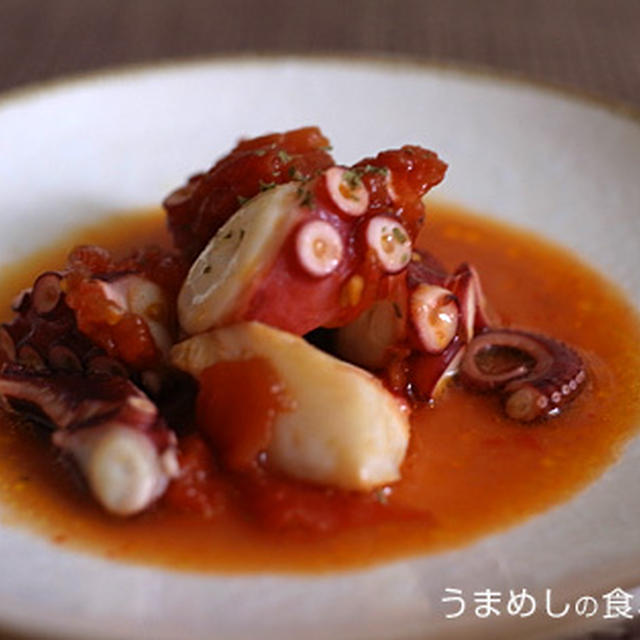 トマトとタコのピリ辛煮