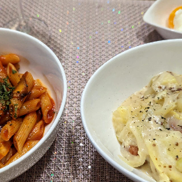 新じゃがとソーセージホワイトソース煮とペンネ