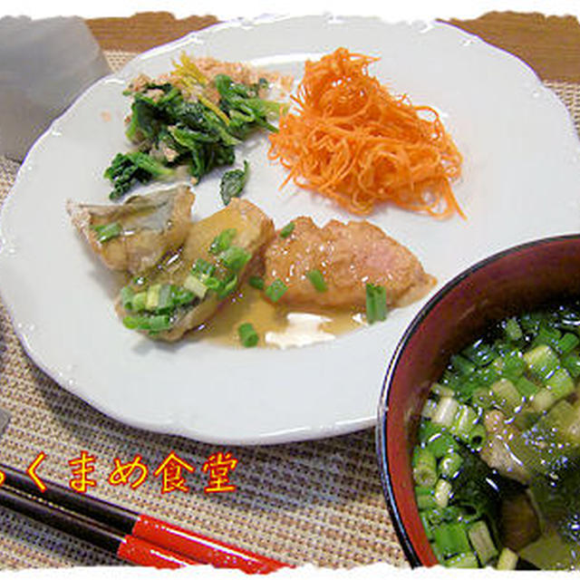 オーブンで焼く【鯵と豚桃肉の和風あんかけ】定食
