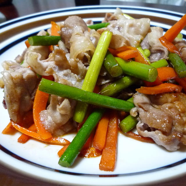 豚しゃぶ肉のポン酢焼き