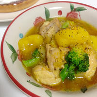鶏肉とじゃがいものサフラン風スープ煮込み