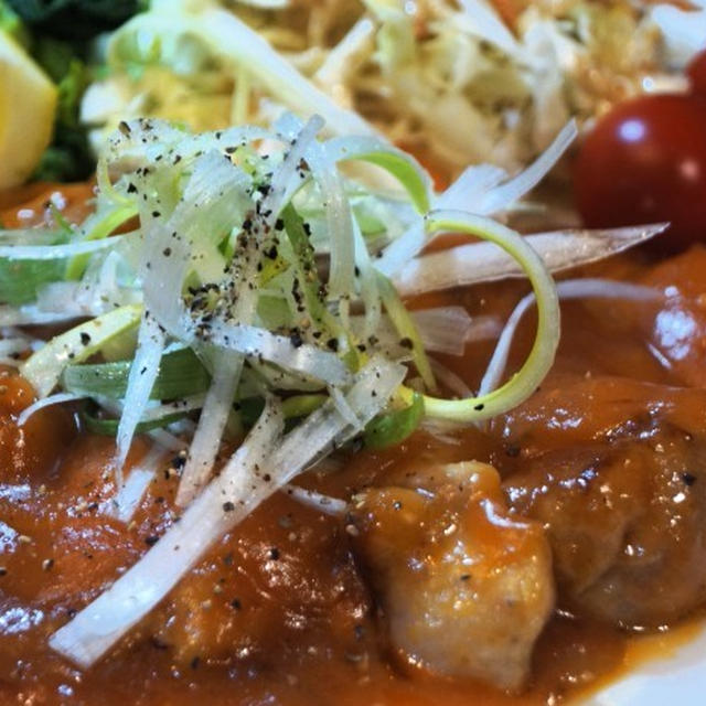 ■晩ご飯おかず【鶏もも肉ソテーの　スイチリ胡麻ドレ餡かけ】