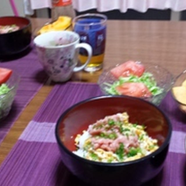 まぐろのすき身丼&天丼