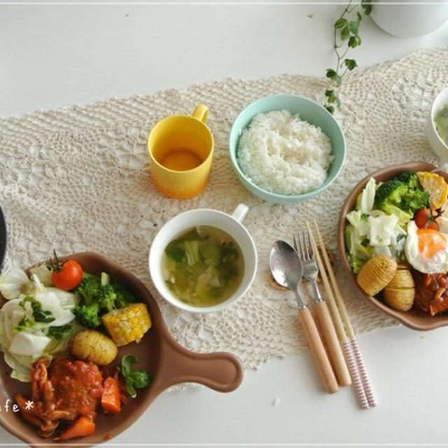 日曜日の晩御飯♡（煮込みハンバーグ）