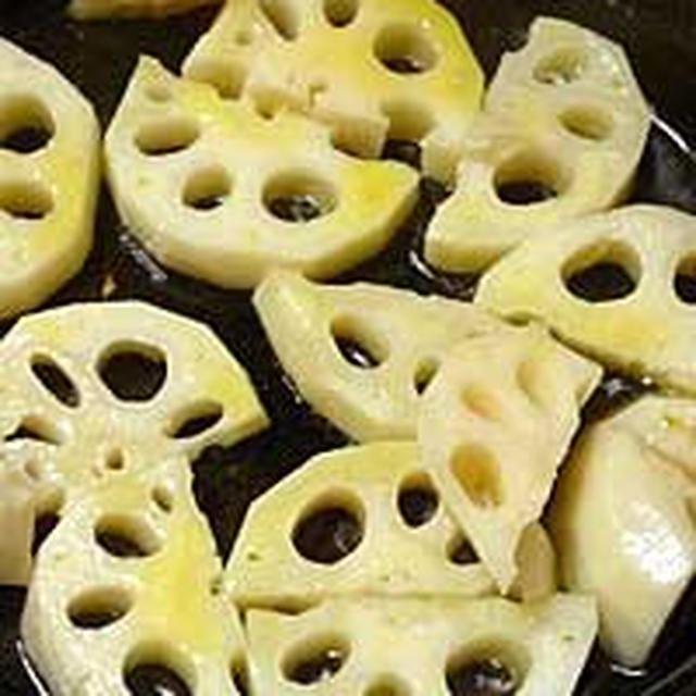 蓮根となめこ焼き・海苔マヨソース