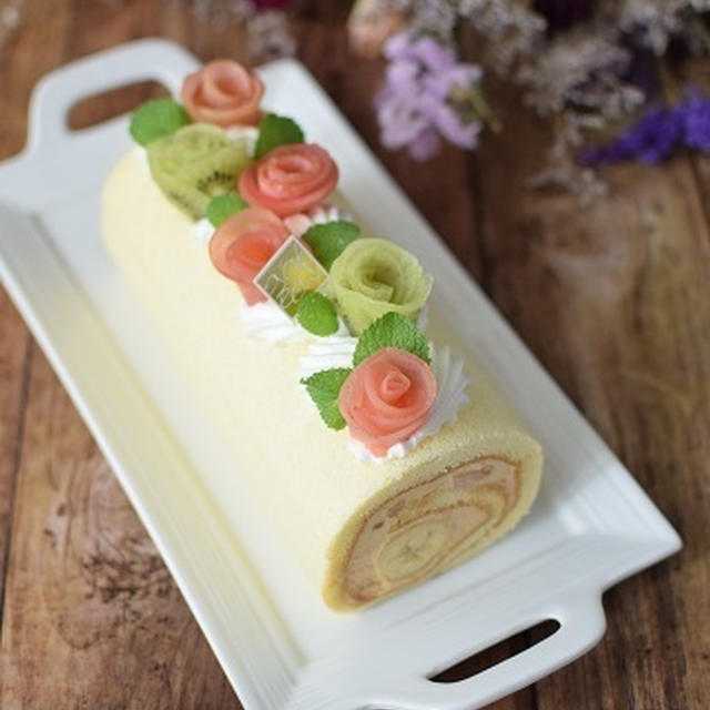 お花のロールケーキ