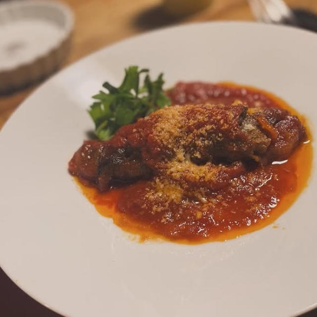 薄切り牛肉のトマト煮込み