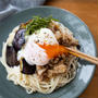 温玉とろ〜り。『甘辛肉とやわらか茄子のぶっかけ素麺』
