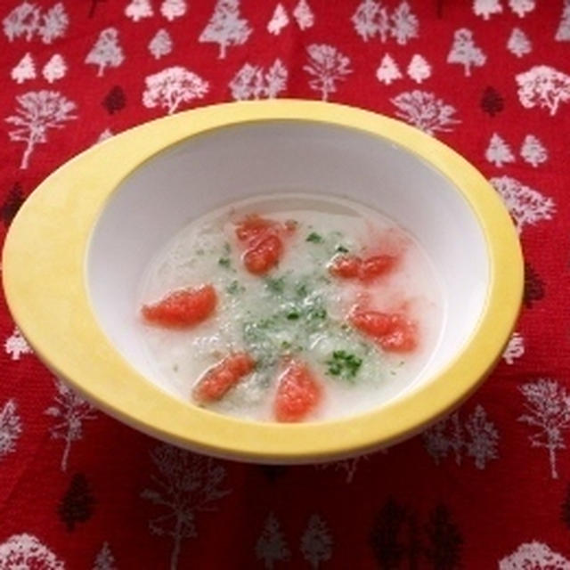 クリスマスやお正月に♪　離乳食レシピ「かぶと金時人参のお粥」更新のお知らせ♪