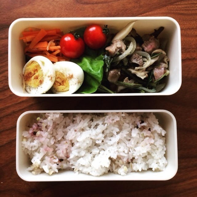 空芯菜と砂肝のお弁当