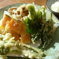 野菜＆山菜の天ぷらとにんじんの炊き込みご飯