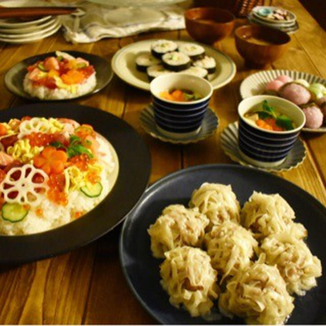 ひな祭りの食卓。これでおしまい。