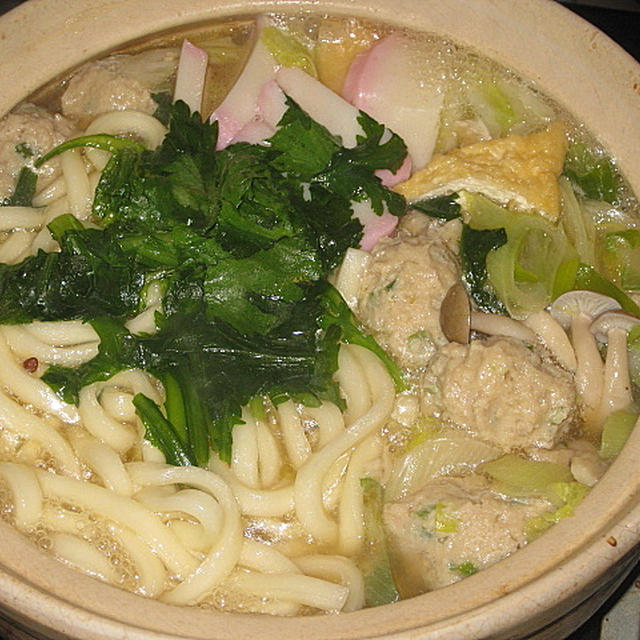 鶏団子のうどんすき