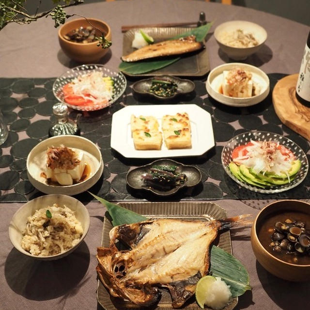 だんなさま作、ひさびさ和食の夜ごはん♪ しっかり作ってくれました