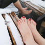 〈週末trip〉雪降る中の足湯体験。オトナの雪遊び♪：『みなかみホテルジュラク』群馬県みなかみ