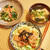 鶏丼と小松菜の和え物とお味噌汁・・・