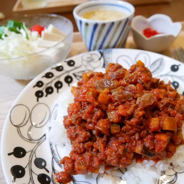 とろとろ炒めなす入りキーマカレー、昨日の晩ごはん