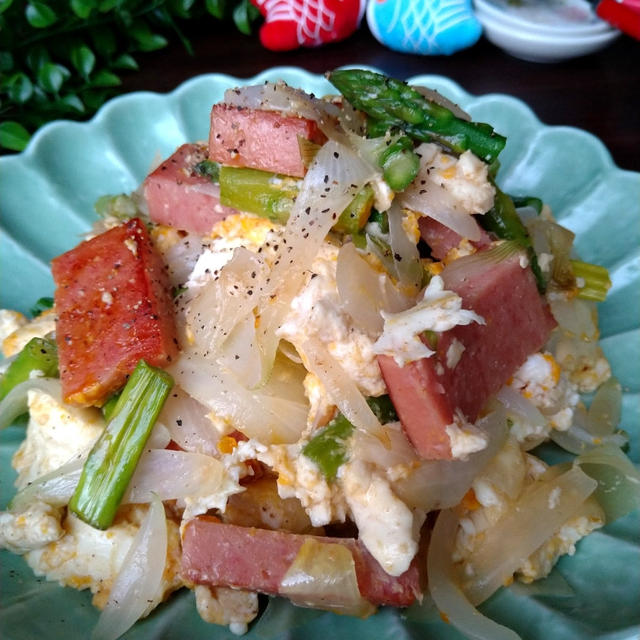 【食卓で小旅行☆沖縄…いや大分？編】大分県産アスパラガスのチャンプル