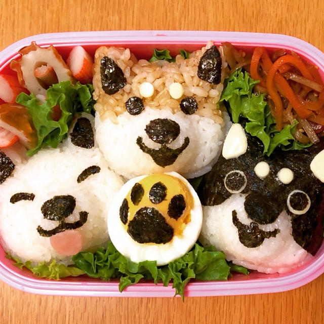【キャラ弁】柴犬トリオのお弁当