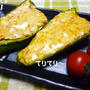 ヘルシーに**ピーマンの鮭豆腐詰め