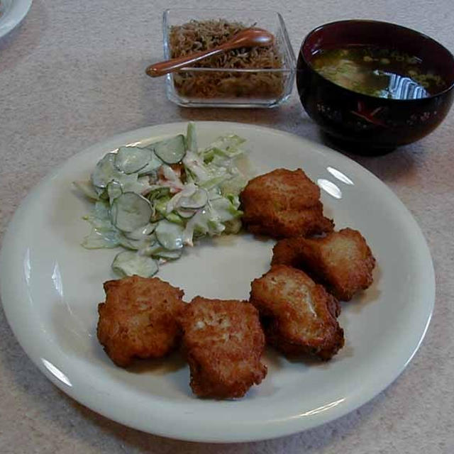 豆腐ボールの落とし揚げ