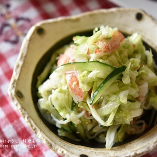 【レシピ・作り置き・副菜・動画】やさしい味でもりもりいける！春キャベツとカニかまのナムル