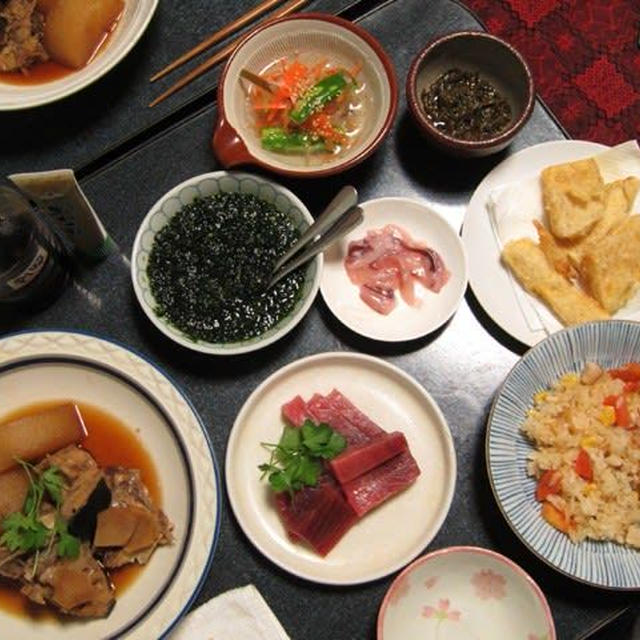 わが家の晩御飯 その193（ブリ大根と炊き込みご飯はオススメと干し芋）