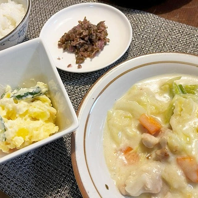 父が緊急入院💦＆鶏モモ肉とキャベツのクリーム煮