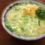 朝ごはんに「水菜けいらん黄そば」