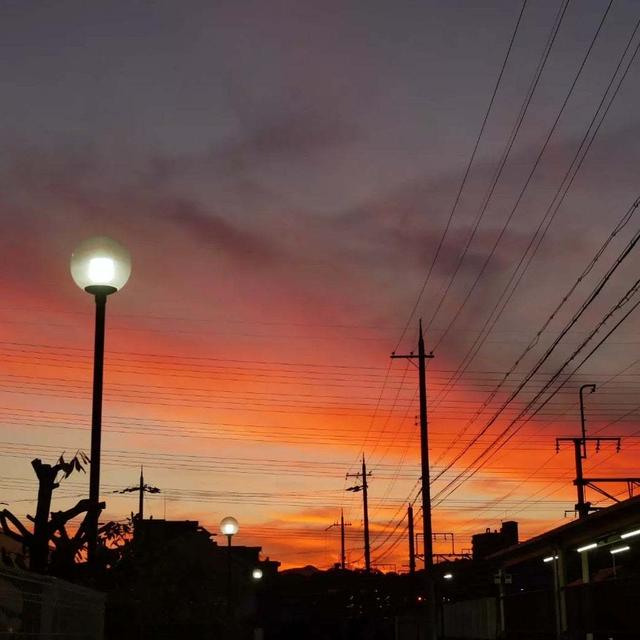 今日の夕焼けは赤かった