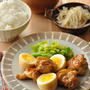 ゆでたまごでボリューム感でる！甘辛味がヤミツキ！鶏肉とたまごの照り焼き15分221円献立