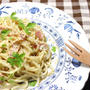 アーモンドミルクでクリームパスタ