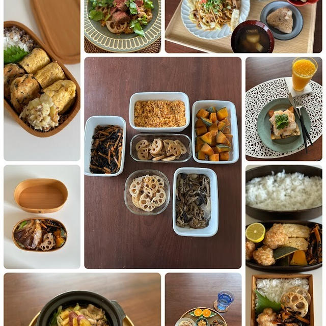 1週間の日持ちおかずと50代オット用弁当、主婦のお昼ごはん、晩ごはん献立も