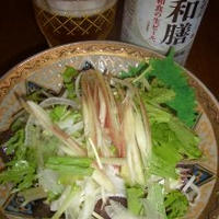 レシピブログ　いつもの和食とビールでおいしい食卓３　お刺身のアレンジ、かつおのたたき風