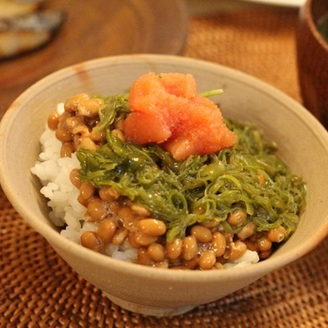 めかぶ明太子納豆♪
