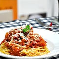 完熟トマトのトマトソースパスタ