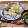 オーブンで焼く【鱈のムニエル】＆【鶏つくね】の定食♪