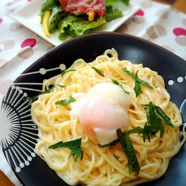 明太マヨパスタ。