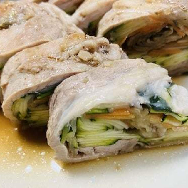 野菜の肉巻き（豚バラ＋なす、ズッキーニ、人参）