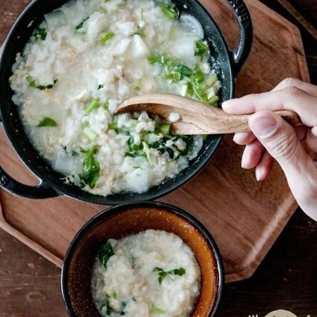 今日は・・・子供も食べれる七草粥♡