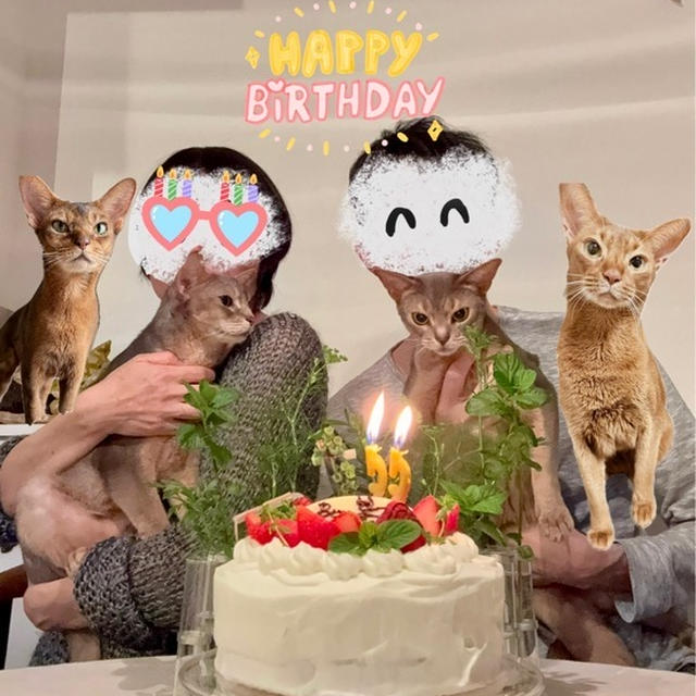 だんなさま作のバースデーケーキと、お誕生日ハンバーグ