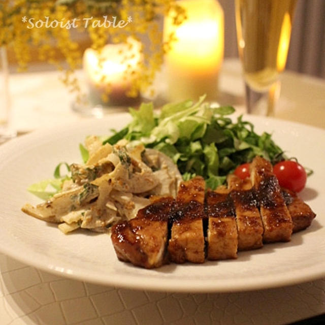 愛する焼肉のたれで、豚テキ
