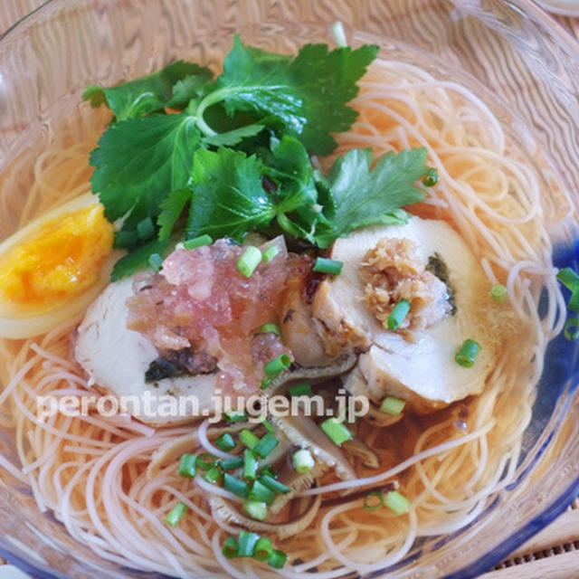 そうめん♪夏の鶏チャーシュー